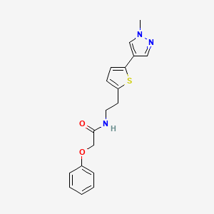 molecular formula C18H19N3O2S B12266889 N-{2-[5-(1-methyl-1H-pyrazol-4-yl)thiophen-2-yl]ethyl}-2-phenoxyacetamide 