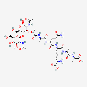 molecular formula C40H67N9O21 B1226693 Peptidoglycan Pentapeptide-mdap3 CAS No. 73715-37-4