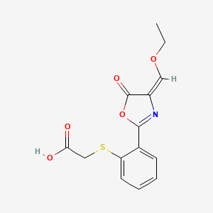 molecular formula C14H13NO5S B1226700 Oxazolone thioglycolic acid CAS No. 77035-70-2
