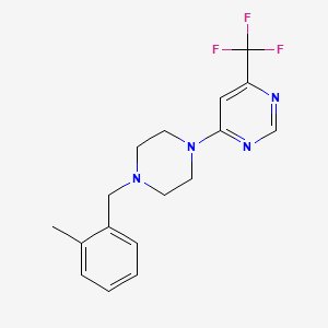 4-{4-[(2-Methylphenyl)methyl]piperazin-1-yl}-6-(trifluoromethyl)pyrimidine