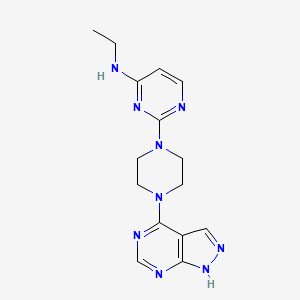 N-ethyl-2-(4-{1H-pyrazolo[3,4-d]pyrimidin-4-yl}piperazin-1-yl)pyrimidin-4-amine