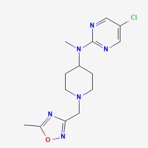 molecular formula C14H19ClN6O B12267013 5-chloro-N-methyl-N-{1-[(5-methyl-1,2,4-oxadiazol-3-yl)methyl]piperidin-4-yl}pyrimidin-2-amine 