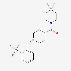 4,4-Difluoro-1-(1-{[2-(trifluoromethyl)phenyl]methyl}piperidine-4-carbonyl)piperidine