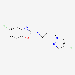 5-chloro-2-{3-[(4-chloro-1H-pyrazol-1-yl)methyl]azetidin-1-yl}-1,3-benzoxazole