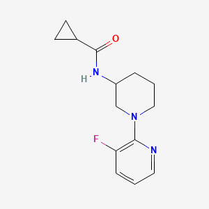 molecular formula C14H18FN3O B12267081 N-[1-(3-fluoropyridin-2-yl)piperidin-3-yl]cyclopropanecarboxamide 