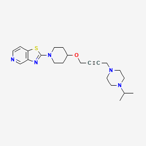 molecular formula C22H31N5OS B12267096 1-(Propan-2-yl)-4-{4-[(1-{[1,3]thiazolo[4,5-c]pyridin-2-yl}piperidin-4-yl)oxy]but-2-yn-1-yl}piperazine 