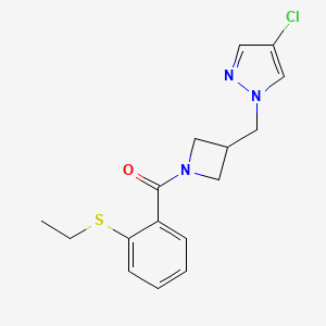 4-chloro-1-({1-[2-(ethylsulfanyl)benzoyl]azetidin-3-yl}methyl)-1H-pyrazole