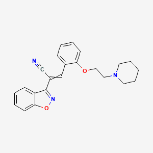 molecular formula C23H23N3O2 B1226711 2-(1,2-Benzoxazol-3-yl)-3-[2-(2-piperidin-1-ylethoxy)phenyl]prop-2-enenitrile 