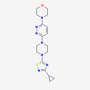 molecular formula C17H23N7OS B12267130 4-{6-[4-(3-Cyclopropyl-1,2,4-thiadiazol-5-yl)piperazin-1-yl]pyridazin-3-yl}morpholine 