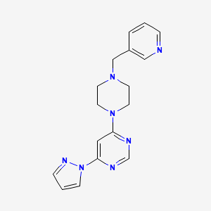 molecular formula C17H19N7 B12267135 4-(1H-pyrazol-1-yl)-6-{4-[(pyridin-3-yl)methyl]piperazin-1-yl}pyrimidine 