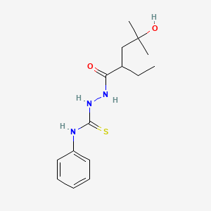 molecular formula C15H23N3O2S B1226714 1-[(2-Ethyl-4-hydroxy-4-methyl-1-oxopentyl)amino]-3-phenylthiourea 