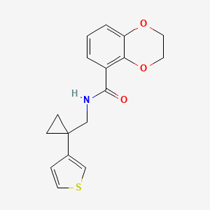 N-{[1-(thiophen-3-yl)cyclopropyl]methyl}-2,3-dihydro-1,4-benzodioxine-5-carboxamide