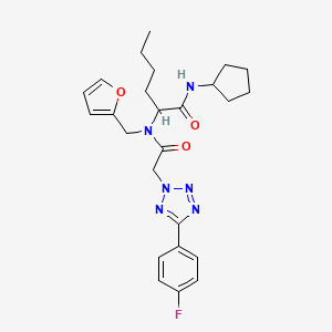 N-cyclopentyl-2-[[2-[5-(4-fluorophenyl)-2-tetrazolyl]-1-oxoethyl]-(2-furanylmethyl)amino]hexanamide