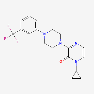 molecular formula C18H19F3N4O B12267164 1-Cyclopropyl-3-{4-[3-(trifluoromethyl)phenyl]piperazin-1-yl}-1,2-dihydropyrazin-2-one 