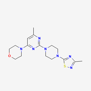 molecular formula C16H23N7OS B12267165 4-{6-Methyl-2-[4-(3-methyl-1,2,4-thiadiazol-5-yl)piperazin-1-yl]pyrimidin-4-yl}morpholine 