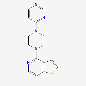 molecular formula C15H15N5S B12267174 4-(4-{Thieno[3,2-c]pyridin-4-yl}piperazin-1-yl)pyrimidine 