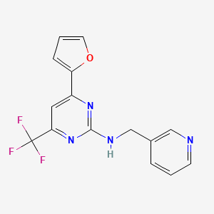 molecular formula C15H11F3N4O B1226719 4-(2-呋喃基)-N-(3-吡啶基甲基)-6-(三氟甲基)-2-嘧啶胺 