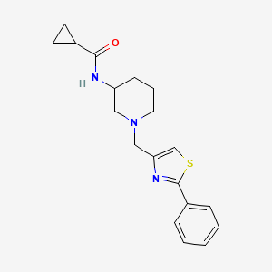 N-{1-[(2-phenyl-1,3-thiazol-4-yl)methyl]piperidin-3-yl}cyclopropanecarboxamide