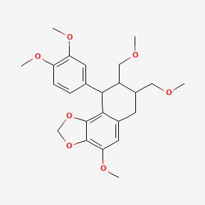 molecular formula C24H30O7 B1226722 9-(3,4-Dimethoxyphenyl)-4-methoxy-7,8-bis(methoxymethyl)-6,7,8,9-tetrahydrobenzo[g][1,3]benzodioxole 