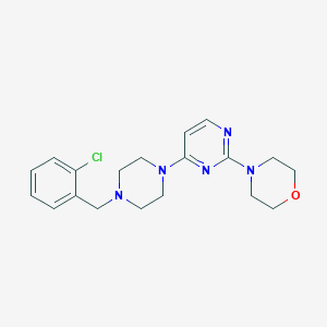 molecular formula C19H24ClN5O B12267220 4-(4-{4-[(2-Chlorophenyl)methyl]piperazin-1-yl}pyrimidin-2-yl)morpholine 