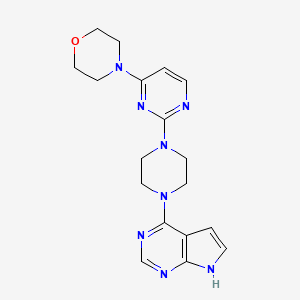 molecular formula C18H22N8O B12267258 4-[2-(4-{7H-pyrrolo[2,3-d]pyrimidin-4-yl}piperazin-1-yl)pyrimidin-4-yl]morpholine 