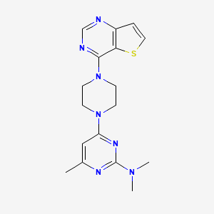 N,N,4-trimethyl-6-(4-{thieno[3,2-d]pyrimidin-4-yl}piperazin-1-yl)pyrimidin-2-amine