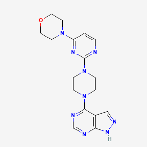 4-[2-(4-{1H-pyrazolo[3,4-d]pyrimidin-4-yl}piperazin-1-yl)pyrimidin-4-yl]morpholine