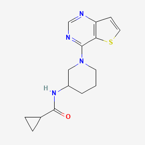 N-(1-{thieno[3,2-d]pyrimidin-4-yl}piperidin-3-yl)cyclopropanecarboxamide