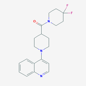 molecular formula C20H23F2N3O B12267274 4-[4-(4,4-Difluoropiperidine-1-carbonyl)piperidin-1-yl]quinoline 