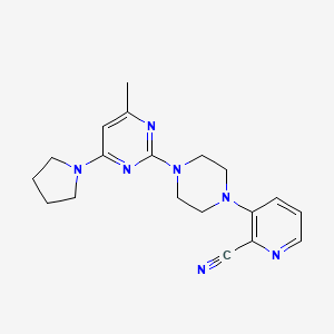 3-{4-[4-Methyl-6-(pyrrolidin-1-yl)pyrimidin-2-yl]piperazin-1-yl}pyridine-2-carbonitrile