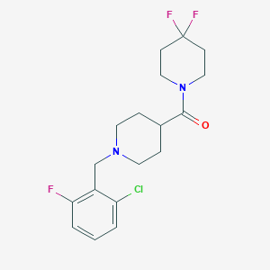 molecular formula C18H22ClF3N2O B12267346 1-{1-[(2-Chloro-6-fluorophenyl)methyl]piperidine-4-carbonyl}-4,4-difluoropiperidine 