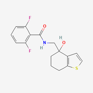 2,6-difluoro-N-[(4-hydroxy-4,5,6,7-tetrahydro-1-benzothiophen-4-yl)methyl]benzamide