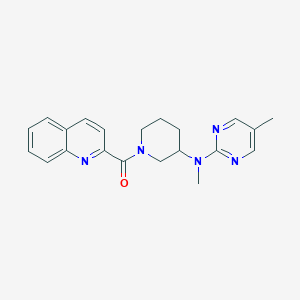 molecular formula C21H23N5O B12267447 N,5-dimethyl-N-[1-(quinoline-2-carbonyl)piperidin-3-yl]pyrimidin-2-amine 