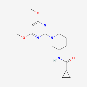 molecular formula C15H22N4O3 B12267456 N-[1-(4,6-dimethoxypyrimidin-2-yl)piperidin-3-yl]cyclopropanecarboxamide 