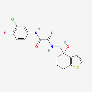 N'-(3-chloro-4-fluorophenyl)-N-[(4-hydroxy-4,5,6,7-tetrahydro-1-benzothiophen-4-yl)methyl]ethanediamide