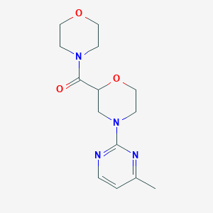 molecular formula C14H20N4O3 B12267468 4-(4-Methylpyrimidin-2-yl)-2-(morpholine-4-carbonyl)morpholine 