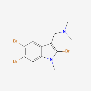 molecular formula C12H13Br3N2 B1226747 2,5,6-Tribromo-1-methylgramine CAS No. 64945-29-5