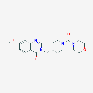 molecular formula C20H26N4O4 B12267560 7-Methoxy-3-{[1-(morpholine-4-carbonyl)piperidin-4-yl]methyl}-3,4-dihydroquinazolin-4-one 