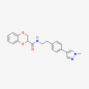 molecular formula C21H21N3O3 B12267566 N-{2-[4-(1-methyl-1H-pyrazol-4-yl)phenyl]ethyl}-2,3-dihydro-1,4-benzodioxine-2-carboxamide 