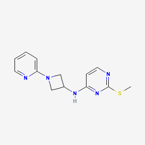 molecular formula C13H15N5S B12267601 2-(methylsulfanyl)-N-[1-(pyridin-2-yl)azetidin-3-yl]pyrimidin-4-amine 