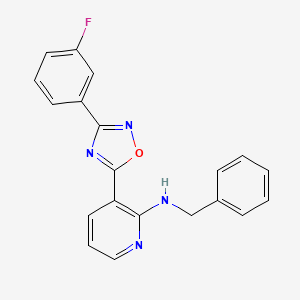 molecular formula C20H15FN4O B12267605 N-benzyl-3-[3-(3-fluorophenyl)-1,2,4-oxadiazol-5-yl]pyridin-2-amine 