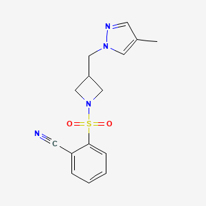 2-({3-[(4-methyl-1H-pyrazol-1-yl)methyl]azetidin-1-yl}sulfonyl)benzonitrile