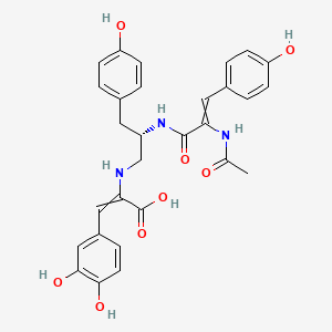 molecular formula C29H29N3O8 B1226762 2-[[(2S)-2-[[2-acetamido-3-(4-hydroxyphenyl)prop-2-enoyl]amino]-3-(4-hydroxyphenyl)propyl]amino]-3-(3,4-dihydroxyphenyl)prop-2-enoic acid 