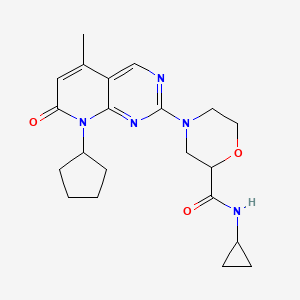 4-{8-cyclopentyl-5-methyl-7-oxo-7H,8H-pyrido[2,3-d]pyrimidin-2-yl}-N-cyclopropylmorpholine-2-carboxamide