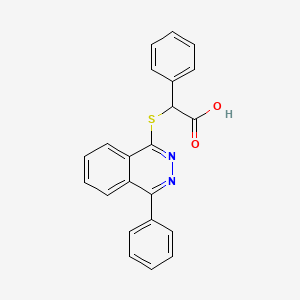 molecular formula C22H16N2O2S B12267634 Phenyl[(4-phenylphthalazin-1-YL)sulfanyl]acetic acid 