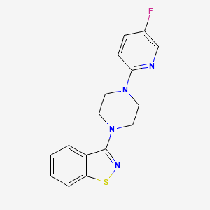 molecular formula C16H15FN4S B12267660 3-[4-(5-Fluoropyridin-2-yl)piperazin-1-yl]-1,2-benzothiazole 