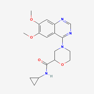 molecular formula C18H22N4O4 B12267677 N-cyclopropyl-4-(6,7-dimethoxyquinazolin-4-yl)morpholine-2-carboxamide 