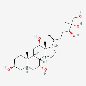 molecular formula C27H48O6 B1226768 Cholestane-3,7,12,24,25,26-hexol CAS No. 110612-30-1