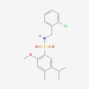 N-[(2-chlorophenyl)methyl]-2-methoxy-4-methyl-5-(propan-2-yl)benzene-1-sulfonamide