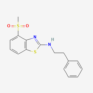 molecular formula C16H16N2O2S2 B12267702 4-methanesulfonyl-N-(2-phenylethyl)-1,3-benzothiazol-2-amine 